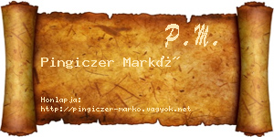 Pingiczer Markó névjegykártya